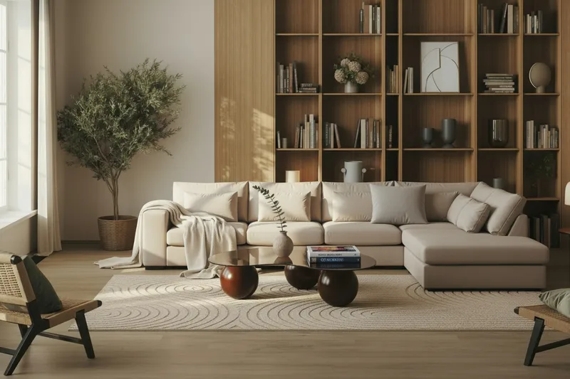 Grande 5-sits Soffa med Schäslong Höger - Beige Sammet - Möbler - Vardagsrum - Soffor - Divansoffa & schäslong