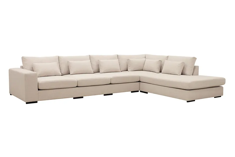 Grande 5-sits Soffa med Schäslong Höger - Beige Tyg - Möbler - Vardagsrum - Soffor - Divansoffa & schäslong
