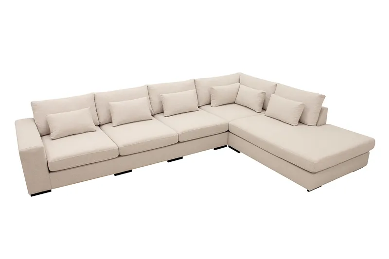 Grande 5-sits Soffa med Schäslong Höger - Beige Tyg - Möbler - Vardagsrum - Soffor - Divansoffa & schäslong