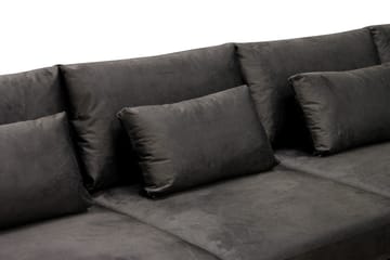 Grande 5-sits Soffa med Schäslong Höger - Mörkgrå Sammet - Möbler - Vardagsrum - Soffor - Divansoffa & schäslong