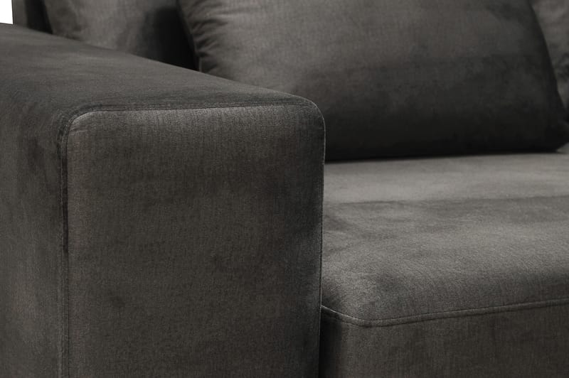 Grande 5-sits Soffa med Schäslong Höger - Mörkgrå Sammet - Möbler - Vardagsrum - Soffor - Sammetssoffor