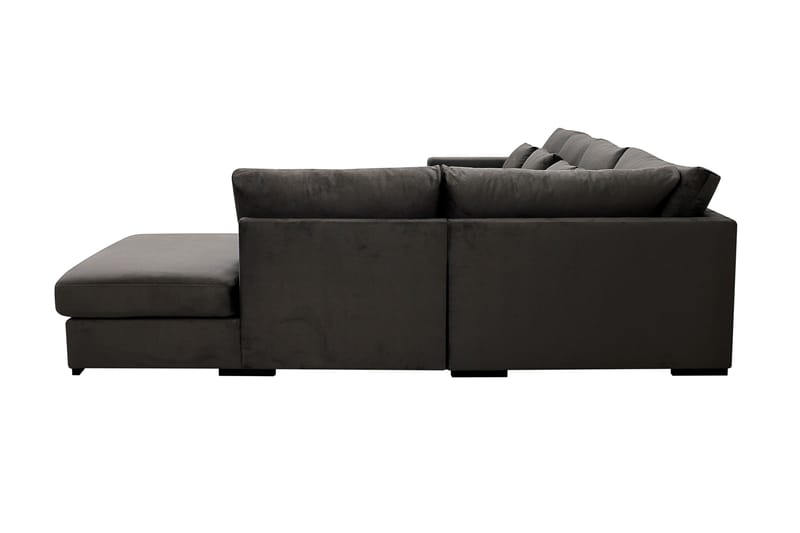 Grande 5-sits Soffa med Schäslong Höger - Mörkgrå Sammet - Möbler - Vardagsrum - Soffor - Sammetssoffor