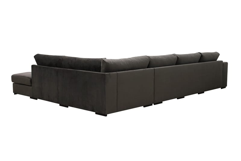 Grande 5-sits Soffa med Schäslong Höger - Mörkgrå Sammet - Möbler - Vardagsrum - Soffor - Sammetssoffor
