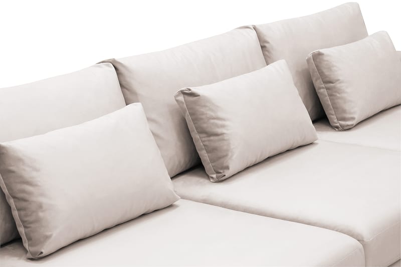 Grande 5-sits Soffa med Schäslong Vänster - Beige Sammet - Möbler - Vardagsrum - Soffor - Sammetssoffor
