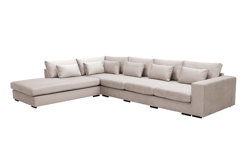 Grande 5-sits Soffa med Schäslong Vänster - Beige Sammet - Möbler - Vardagsrum - Soffor - Sammetssoffor