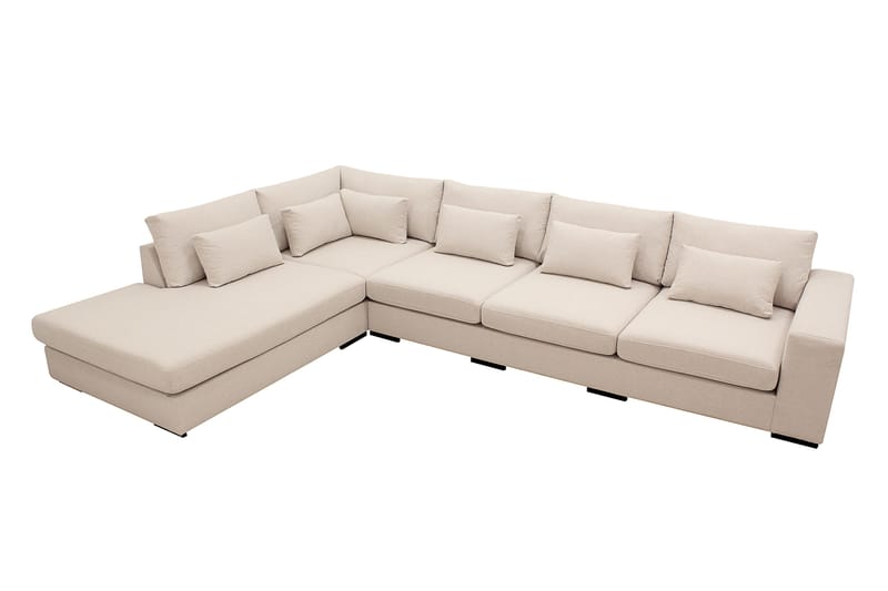 Grande 5-sits Soffa med Schäslong Vänster - Beige Tyg - Möbler - Vardagsrum - Soffor - Divansoffa & schäslong