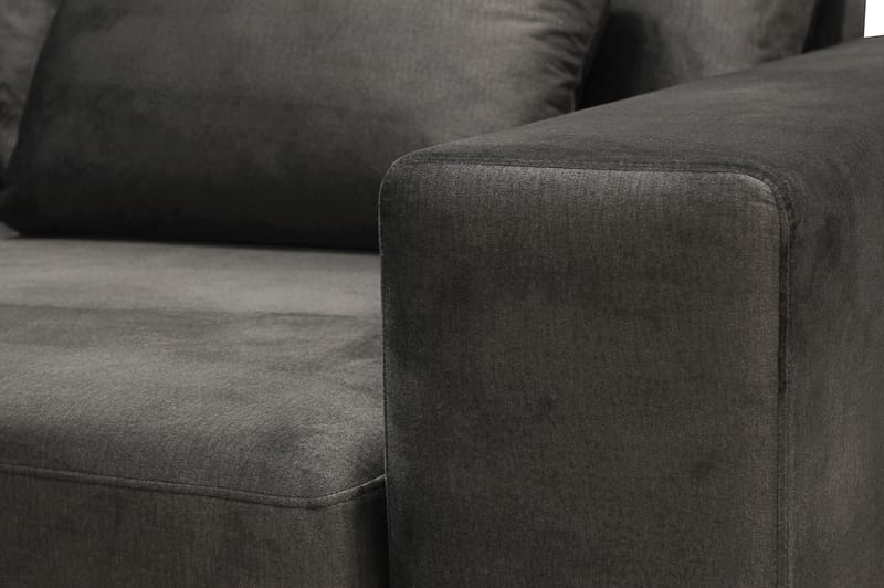 Grande 5-sits Soffa med Schäslong Vänster - Mörkgrå Sammet - Möbler - Vardagsrum - Soffor - Sammetssoffor
