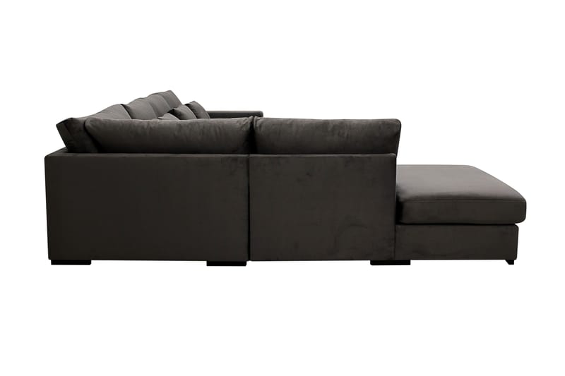 Grande 5-sits Soffa med Schäslong Vänster - Mörkgrå Sammet - Möbler - Vardagsrum - Soffor - Sammetssoffor
