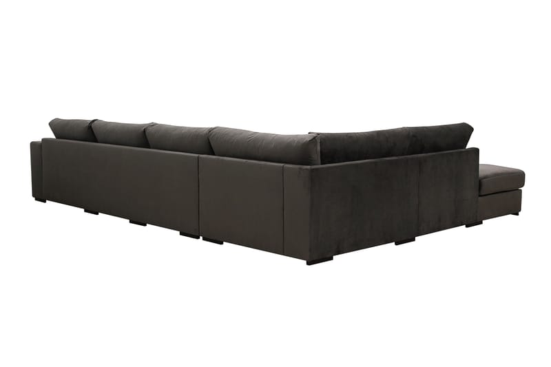 Grande 5-sits Soffa med Schäslong Vänster - Mörkgrå Sammet - Möbler - Vardagsrum - Soffor - Sammetssoffor