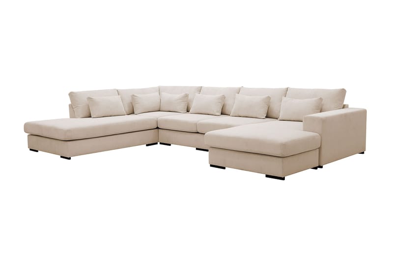 Grande 5-sits U-Soffa med Divan Höger - Beige Manchester - Möbler - Vardagsrum - Soffor - U-soffor