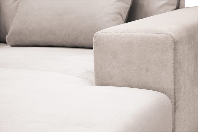 Grande 5-sits U-Soffa med Divan Höger - Beige Sammet - Möbler - Vardagsrum - Soffor - Sammetssoffor