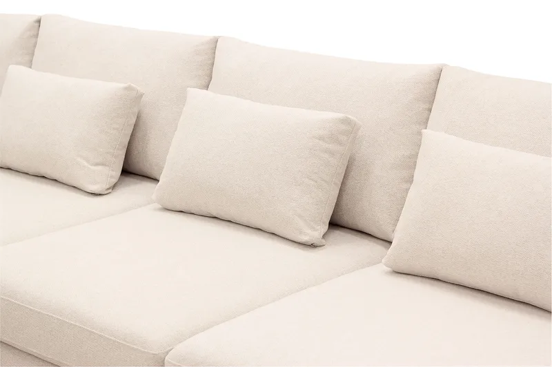 Grande 5-sits U-Soffa med Divan Höger - Beige Tyg - Möbler - Vardagsrum - Soffor - U-soffor