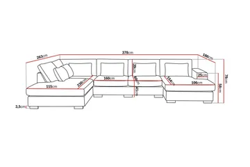 Grande 5-sits U-Soffa med Divan Höger - Beige Tyg - Möbler - Vardagsrum - Soffor - U-soffor