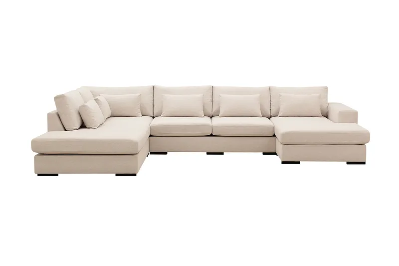 Grande 5-sits U-Soffa med Divan Höger - Beige Tyg - Möbler - Vardagsrum - Soffor - U-soffor
