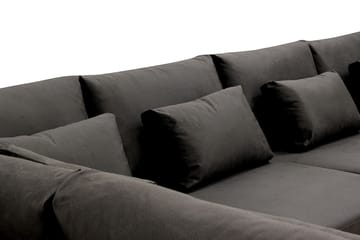 Grande 5-sits U-Soffa med Divan Höger - Mörkgrå Sammet - Möbler - Vardagsrum - Soffor - Sammetssoffor