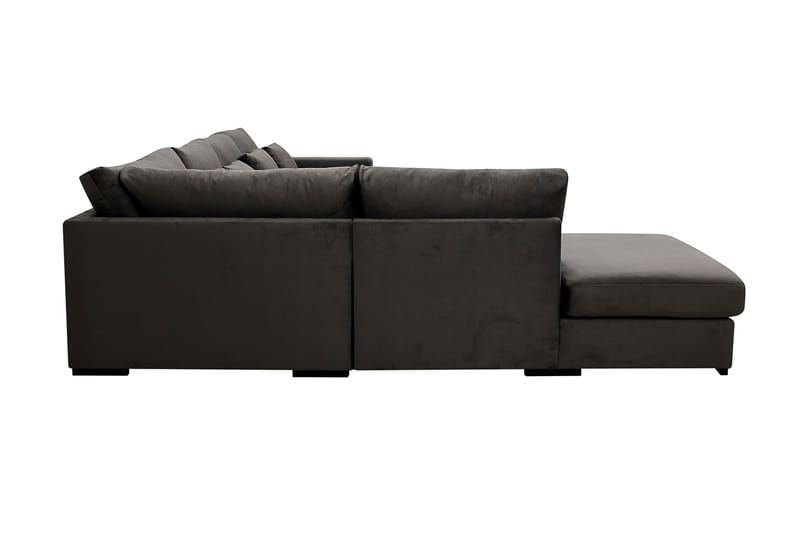 Grande 5-sits U-Soffa med Divan Höger - Mörkgrå Sammet - Möbler - Vardagsrum - Soffor - Sammetssoffor