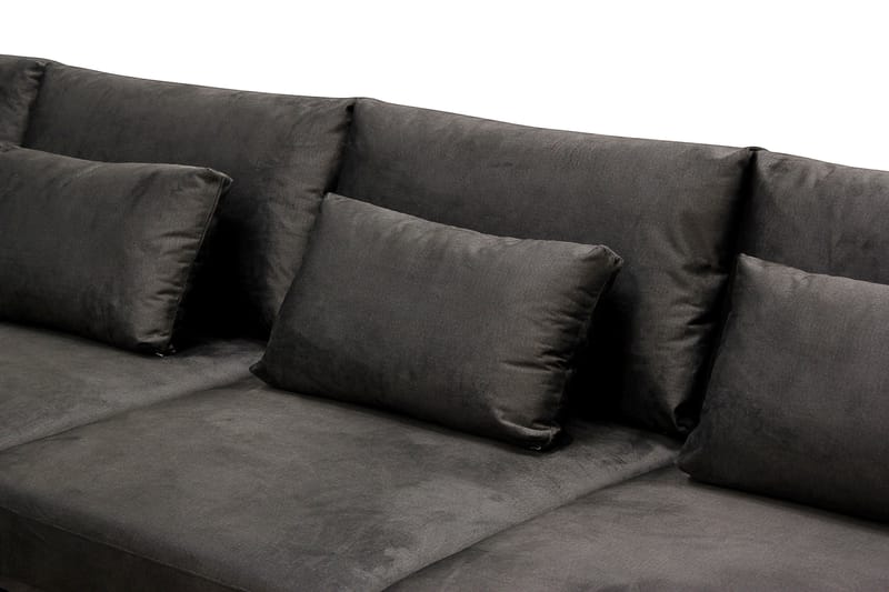 Grande 5-sits U-Soffa med Divan Höger - Mörkgrå Sammet - Möbler - Vardagsrum - Soffor - Sammetssoffor