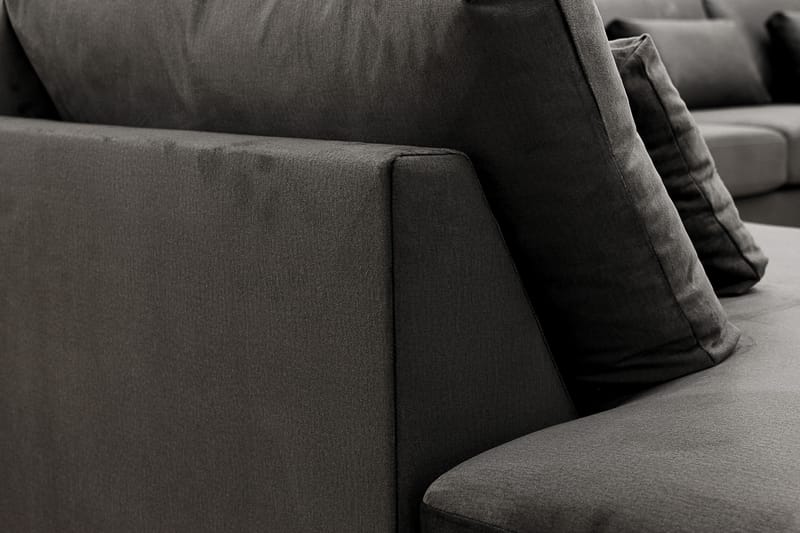 Grande 5-sits U-Soffa med Divan Höger - Mörkgrå Sammet - Möbler - Vardagsrum - Soffor - Sammetssoffor