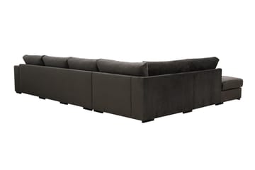 Grande 5-sits U-Soffa med Divan Höger - Mörkgrå Sammet - Möbler - Vardagsrum - Soffor - Sammetssoffor