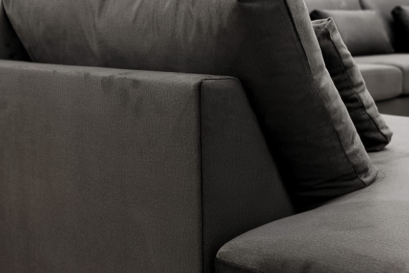 Grande 5-sits U-Soffa med Divan Höger - Mörkgrå Sammet - Möbler - Vardagsrum - Soffor - Sammetssoffor
