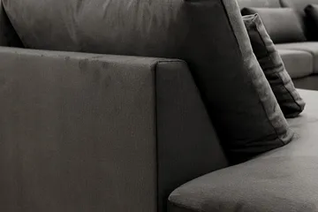 Grande 5-sits U-Soffa med Divan Höger - Mörkgrå Sammet - Möbler - Vardagsrum - Soffor - Sammetssoffor