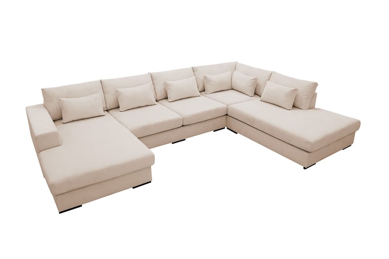 Grande 5-sits U-Soffa med Divan Vänster - Beige Manchester - Möbler - Vardagsrum - Soffor - U-soffor