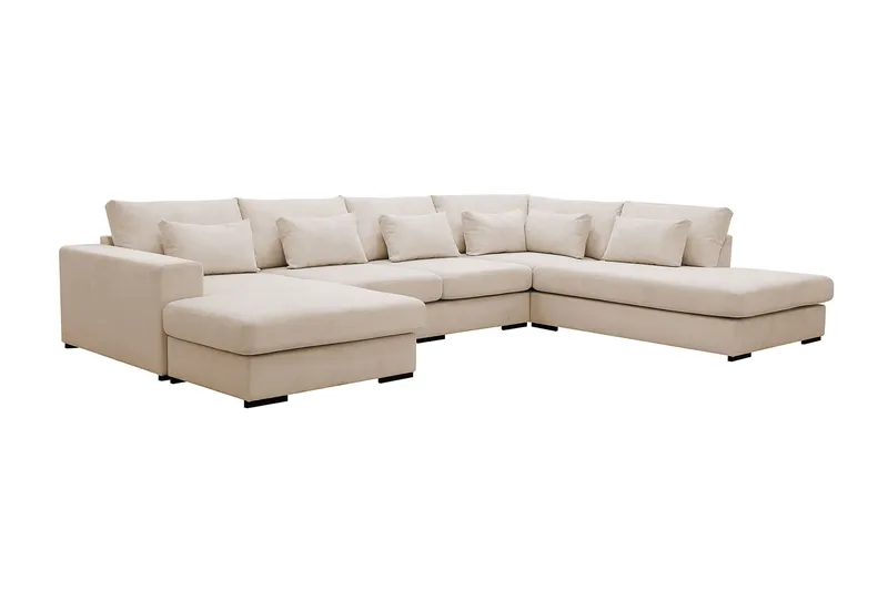 Grande 5-sits U-Soffa med Divan Vänster - Beige Manchester - Möbler - Vardagsrum - Soffor - U-soffor