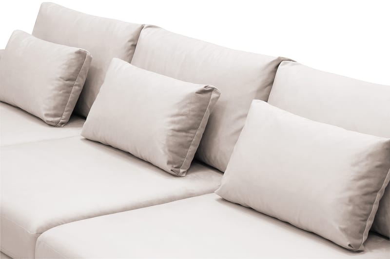 Grande 5-sits U-Soffa med Divan Vänster - Beige Sammet - Möbler - Vardagsrum - Soffor - Sammetssoffor