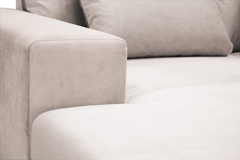 Grande 5-sits U-Soffa med Divan Vänster - Beige Sammet - Möbler - Vardagsrum - Soffor - Sammetssoffor