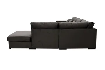 Grande 5-sits U-Soffa med Divan Vänster - Mörkgrå Sammet - Möbler - Vardagsrum - Soffor - U-soffor