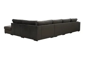 Grande 5-sits U-Soffa med Divan Vänster - Mörkgrå Sammet - Möbler - Vardagsrum - Soffor - U-soffor