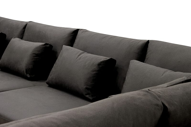 Grande 5-sits U-Soffa med Divan Vänster - Mörkgrå Sammet - Möbler - Vardagsrum - Soffor - Sammetssoffor