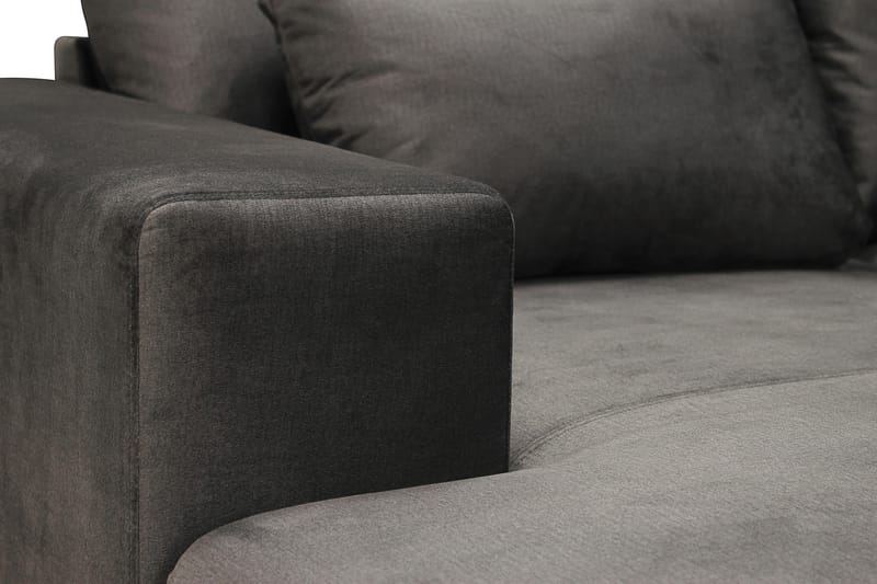 Grande 5-sits U-Soffa med Divan Vänster - Mörkgrå Sammet - Möbler - Vardagsrum - Soffor - Sammetssoffor