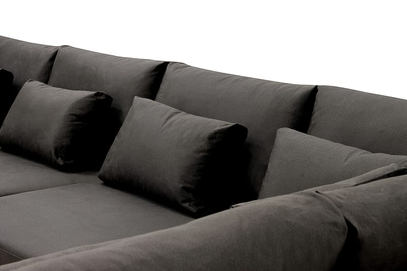 Grande 5-sits U-Soffa med Divan Vänster - Mörkgrå Sammet - Möbler - Vardagsrum - Soffor - Sammetssoffor