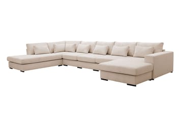 Grande 6-sits U-Soffa med Divan Höger - Beige Manchester - Möbler - Vardagsrum - Soffor - U-soffor