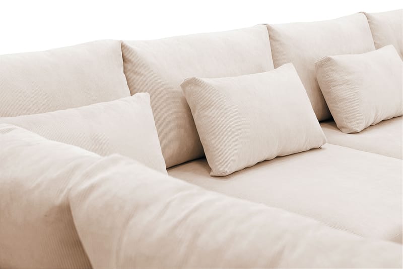 Grande 6-sits U-Soffa med Divan Höger - Beige Manchester - Möbler - Vardagsrum - Soffor - U-soffor