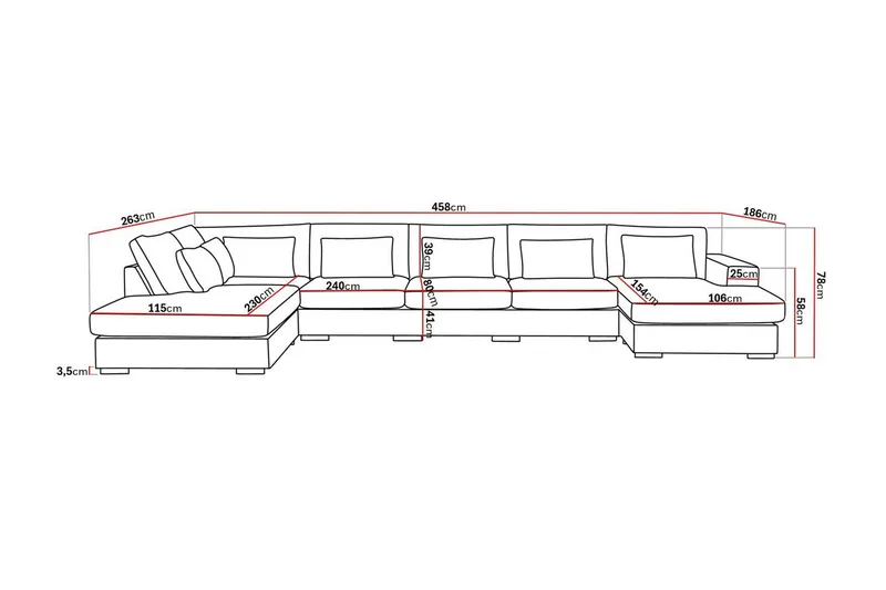 Grande 6-sits U-Soffa med Divan Höger - Beige Manchester - Möbler - Vardagsrum - Soffor - U-soffor