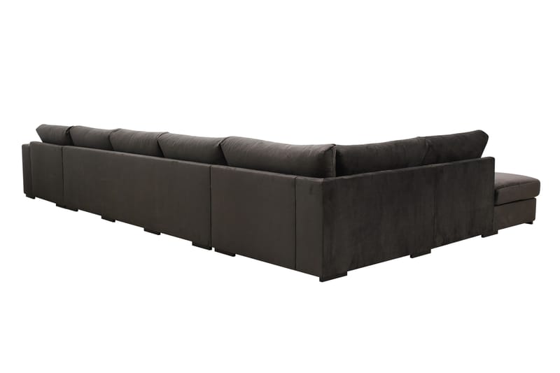 Grande 6-sits U-Soffa med Divan Höger - Mörkgrå Sammet - Möbler - Vardagsrum - Soffor - Sammetssoffor