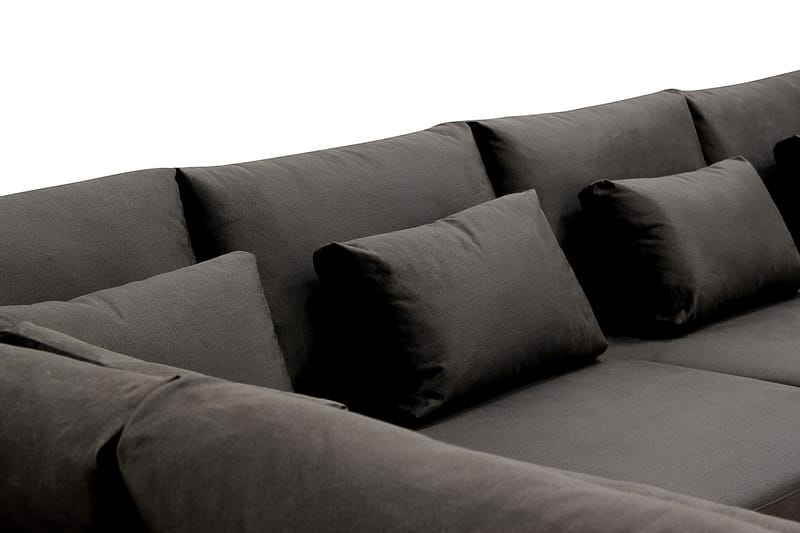 Grande 6-sits U-Soffa med Divan Höger - Mörkgrå Sammet - Möbler - Vardagsrum - Soffor - Sammetssoffor