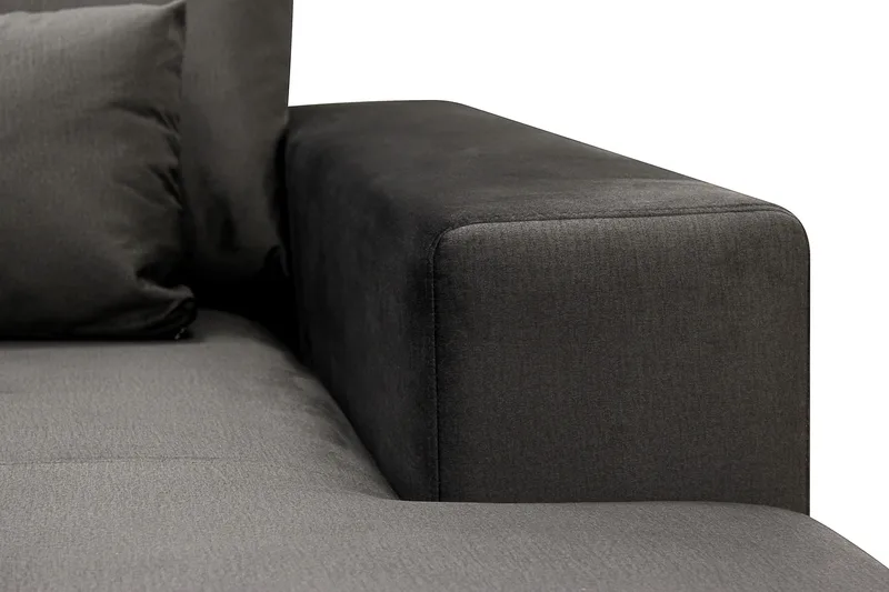 Grande 6-sits U-Soffa med Divan Höger - Mörkgrå Sammet - Möbler - Vardagsrum - Soffor - Sammetssoffor