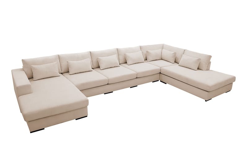 Grande 6-sits U-Soffa med Divan Vänster - Beige Manchester - Möbler - Vardagsrum - Soffor - U-soffor