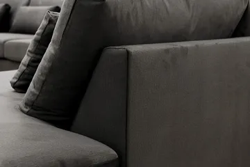 Grande 6-sits U-Soffa med Divan Vänster - Mörkgrå Sammet - Möbler - Vardagsrum - Soffor - Sammetssoffor