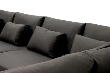Grande 6-sits U-Soffa med Divan Vänster - Mörkgrå Sammet - Möbler - Vardagsrum - Soffor - Sammetssoffor