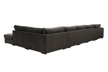 Grande 6-sits U-Soffa med Divan Vänster - Mörkgrå Sammet - Möbler - Vardagsrum - Soffor - Sammetssoffor