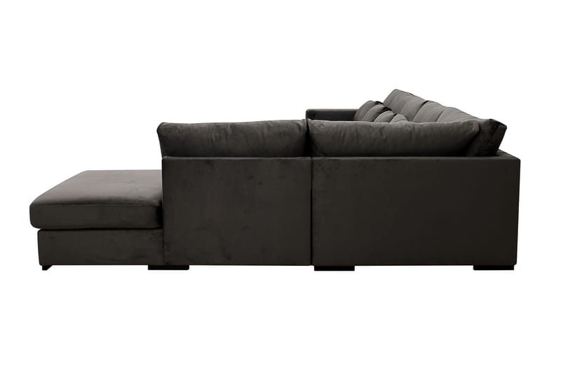Grande 6-sits U-Soffa med Divan Vänster - Mörkgrå Sammet - Möbler - Vardagsrum - Soffor - Sammetssoffor