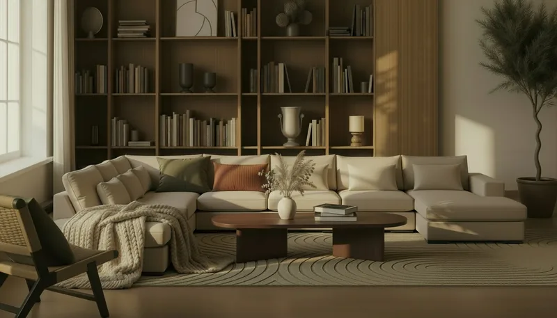 Grande Stor 7-sits U-Soffa med Divan Höger - Beige Tyg - Möbler - Vardagsrum - Soffor - Modulsoffor - Komplett modulsoffa