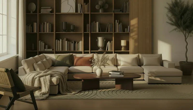 Grande Stor 7-sits U-Soffa med Divan Höger - Beige Tyg - Möbler - Vardagsrum - Soffor - U-soffor