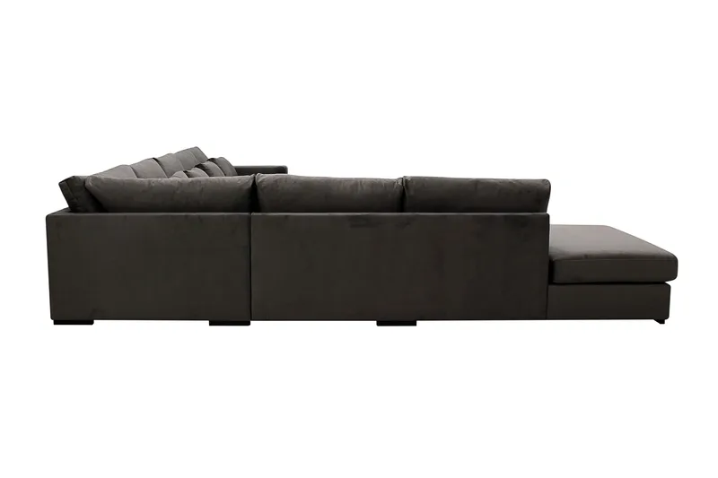 Grande Stor 7-sits U-Soffa med Divan Höger - Mörkgrå Sammet - Möbler - Vardagsrum - Soffor - Modulsoffor - Komplett modulsoffa