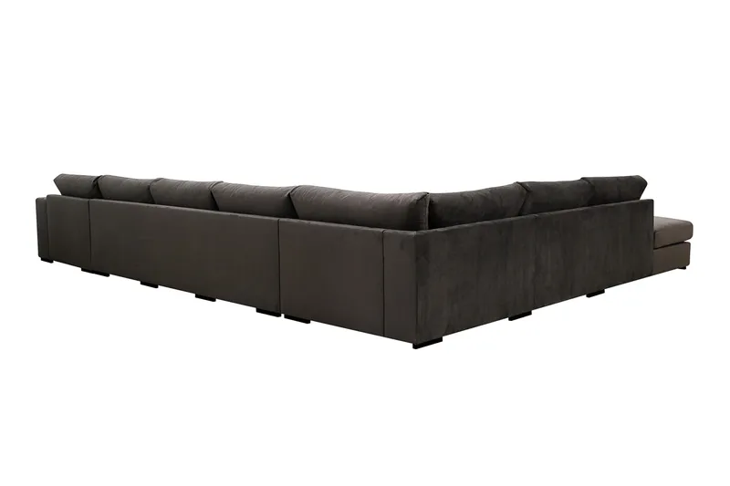 Grande Stor 7-sits U-Soffa med Divan Höger - Mörkgrå Sammet - Möbler - Vardagsrum - Soffor - Modulsoffor - Komplett modulsoffa