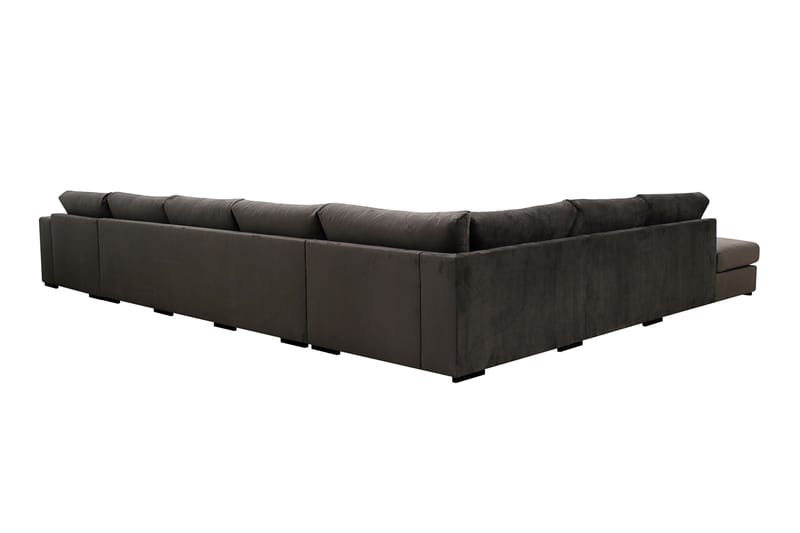 Grande Stor 7-sits U-Soffa med Divan Höger - Mörkgrå Sammet - Möbler - Vardagsrum - Soffor - Sammetssoffor